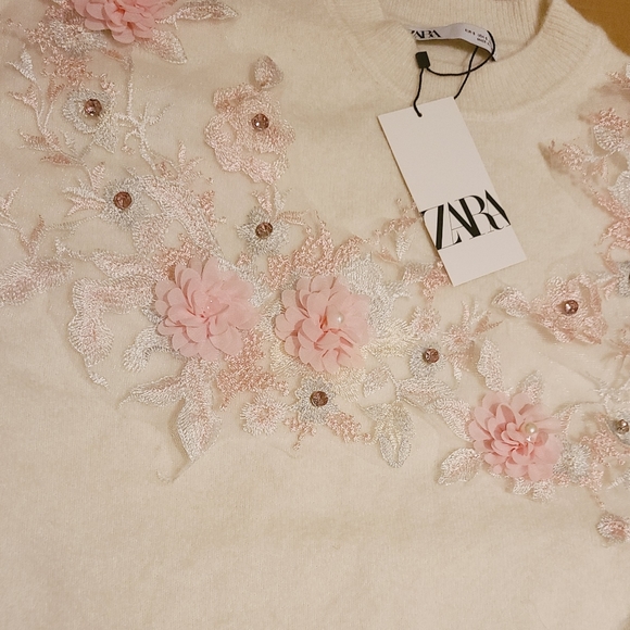 Zara floral embroidery sweater - Picture 3 of 9